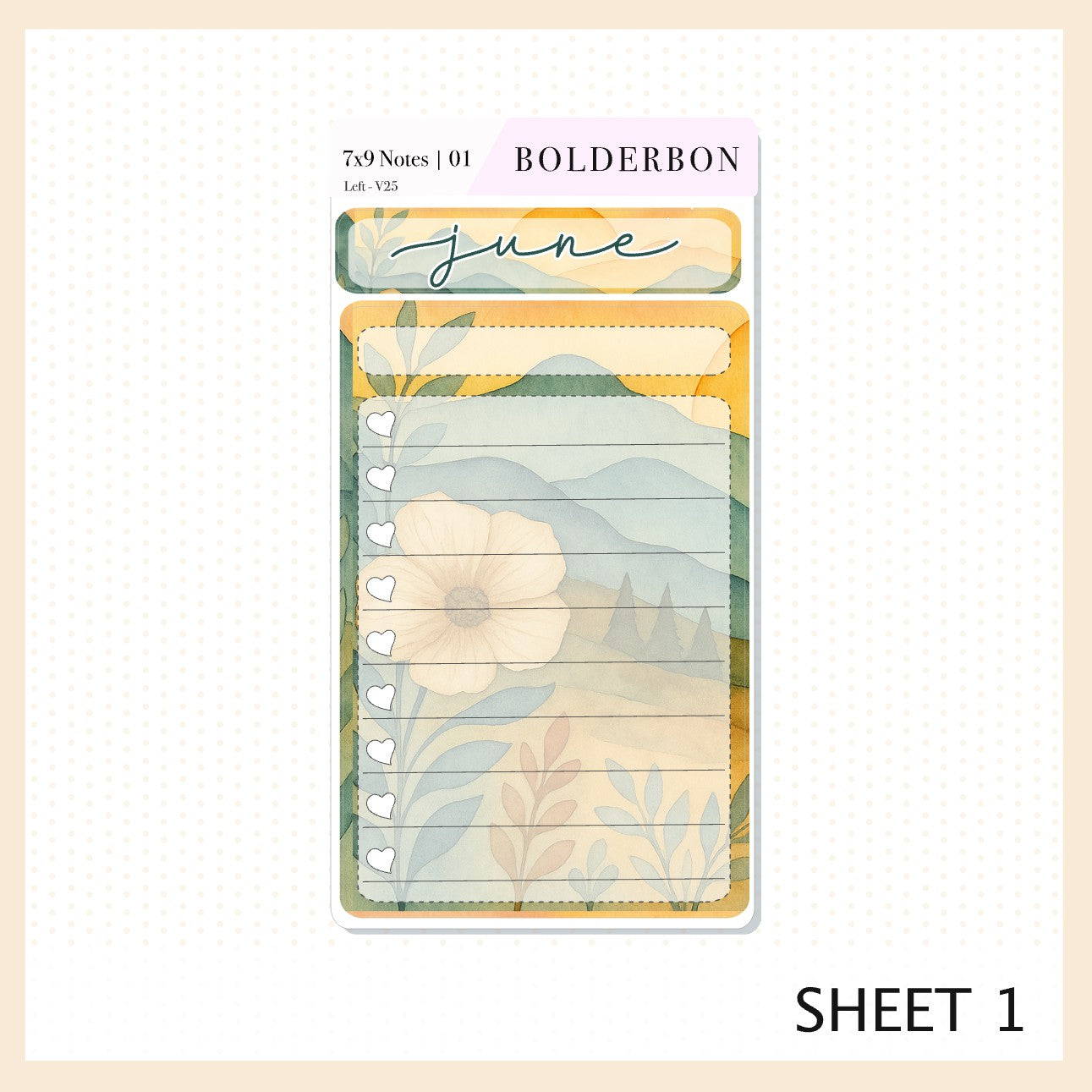 JUNE 7x9 Notes Kit || Dream Mountain, Planner Sticker Kit for Erin Condren Dashboard