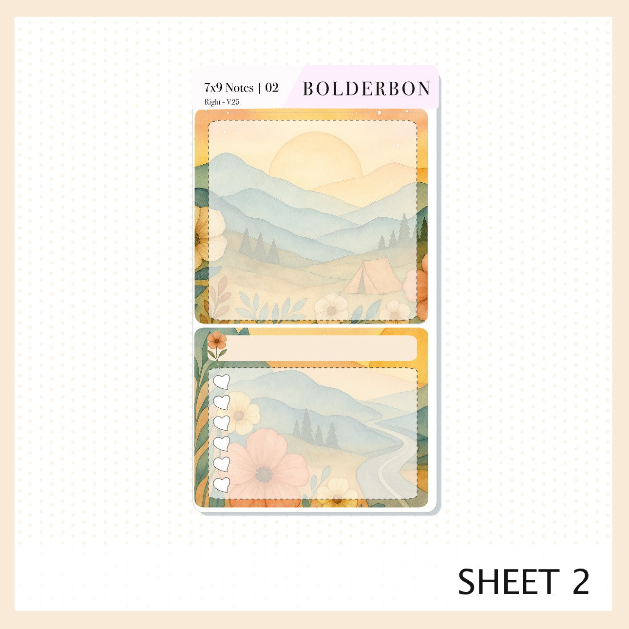 JUNE 7x9 Notes Kit || Dream Mountain, Planner Sticker Kit for Erin Condren Dashboard
