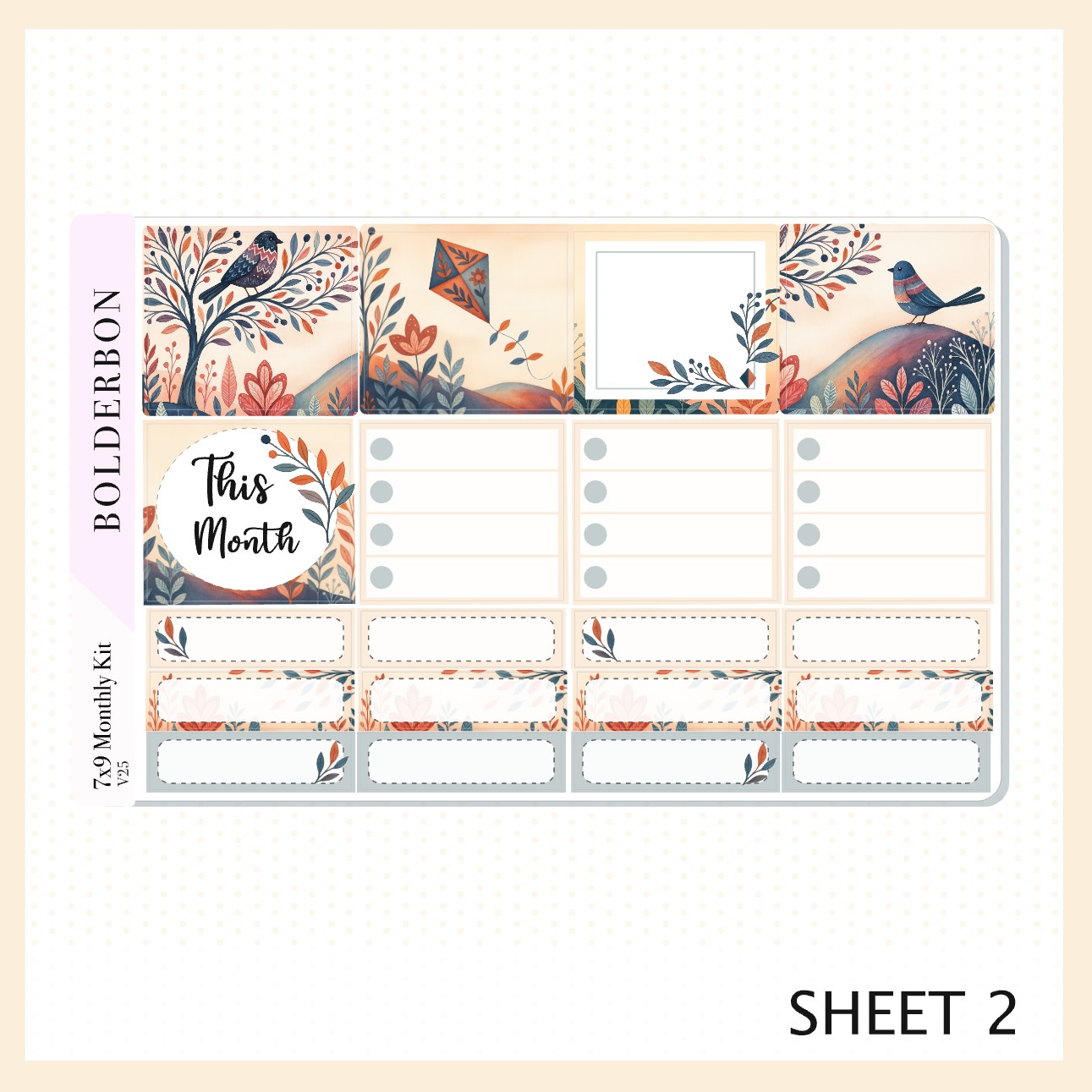SEPTEMBER 7x9 Monthly Sticker Kit || Windsong, Whimsical Woodland Fall Vibe Planner Stickers