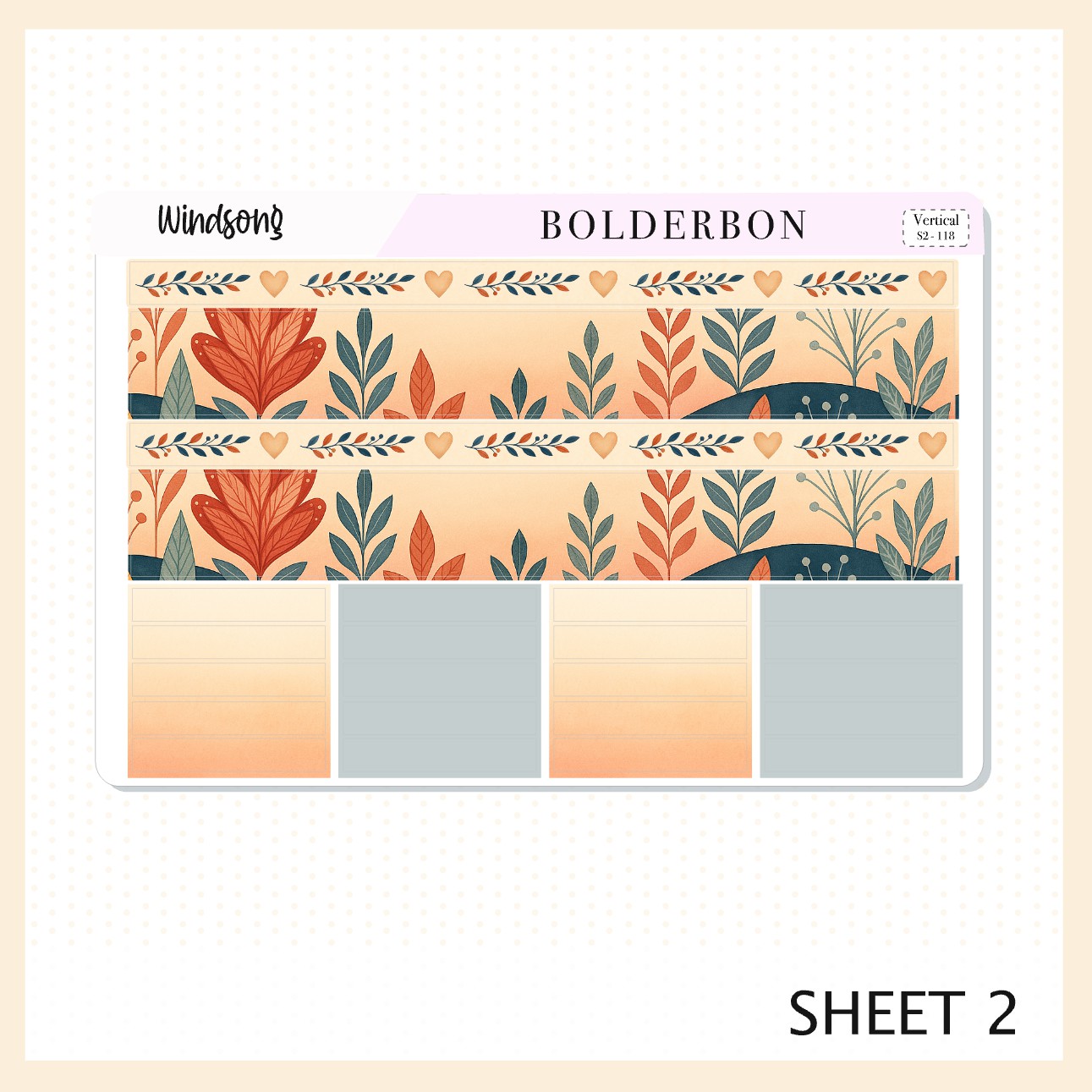WINDSONG 7x9 Vertical Sticker Kit || Whimsical Woodland Forest Theme, Fall Leaves Vibe Planner Stickers