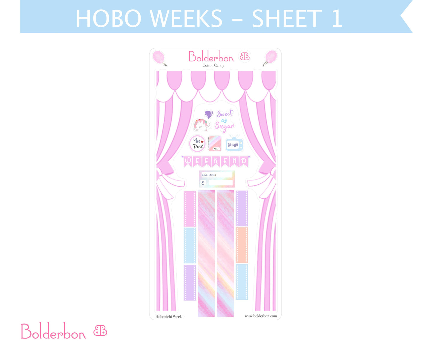 COTTON CANDY || Hobonichi Weeks Planner Sticker Kit
