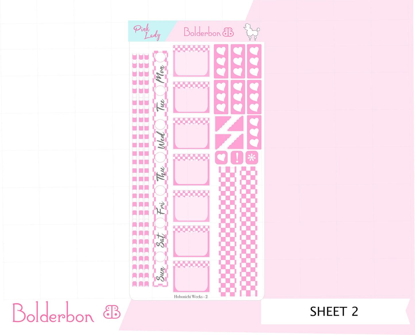 PINK LADY || Hobonichi Weeks Planner Sticker Kit
