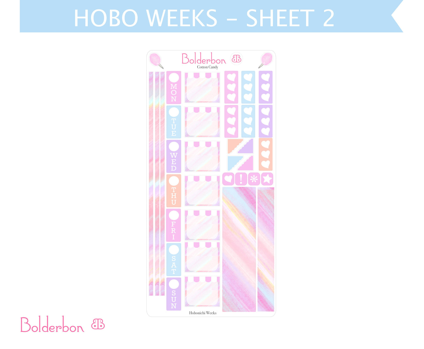 COTTON CANDY || Hobonichi Weeks Planner Sticker Kit