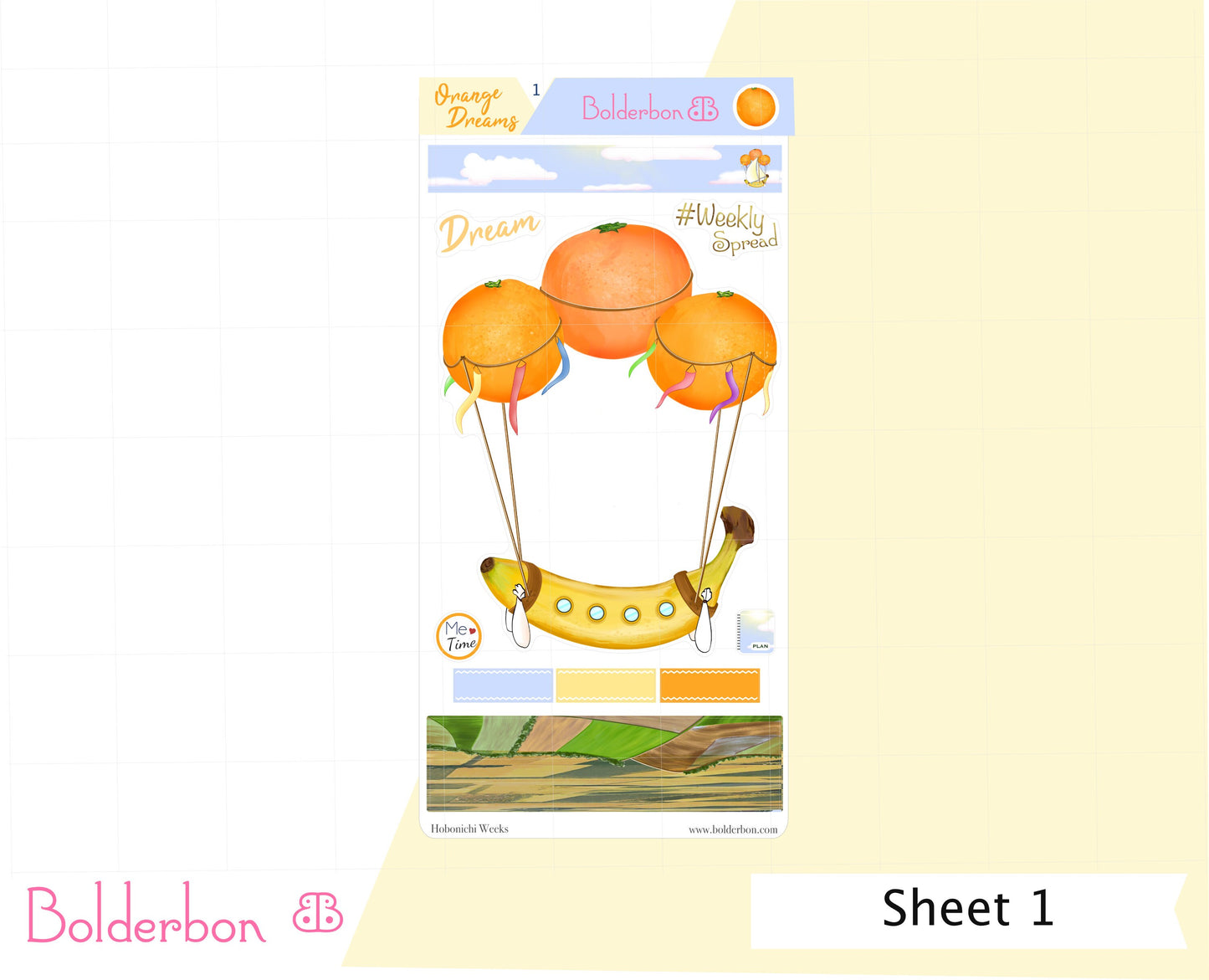 ORANGE DREAMS || Hobonichi Weeks Planner Sticker Kit