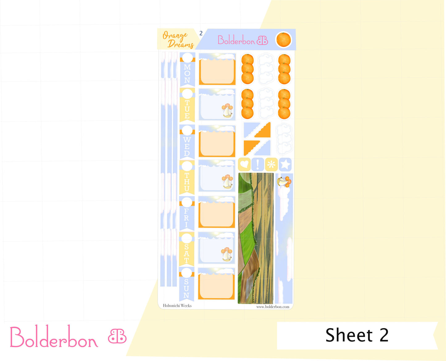 ORANGE DREAMS || Hobonichi Weeks Planner Sticker Kit