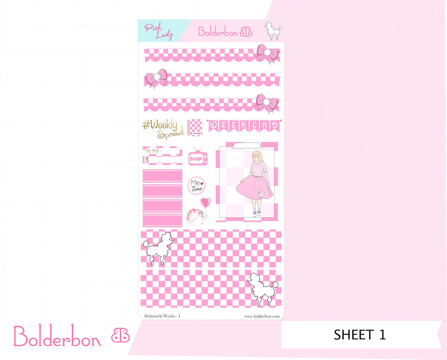 PINK LADY || Hobonichi Weeks Planner Sticker Kit