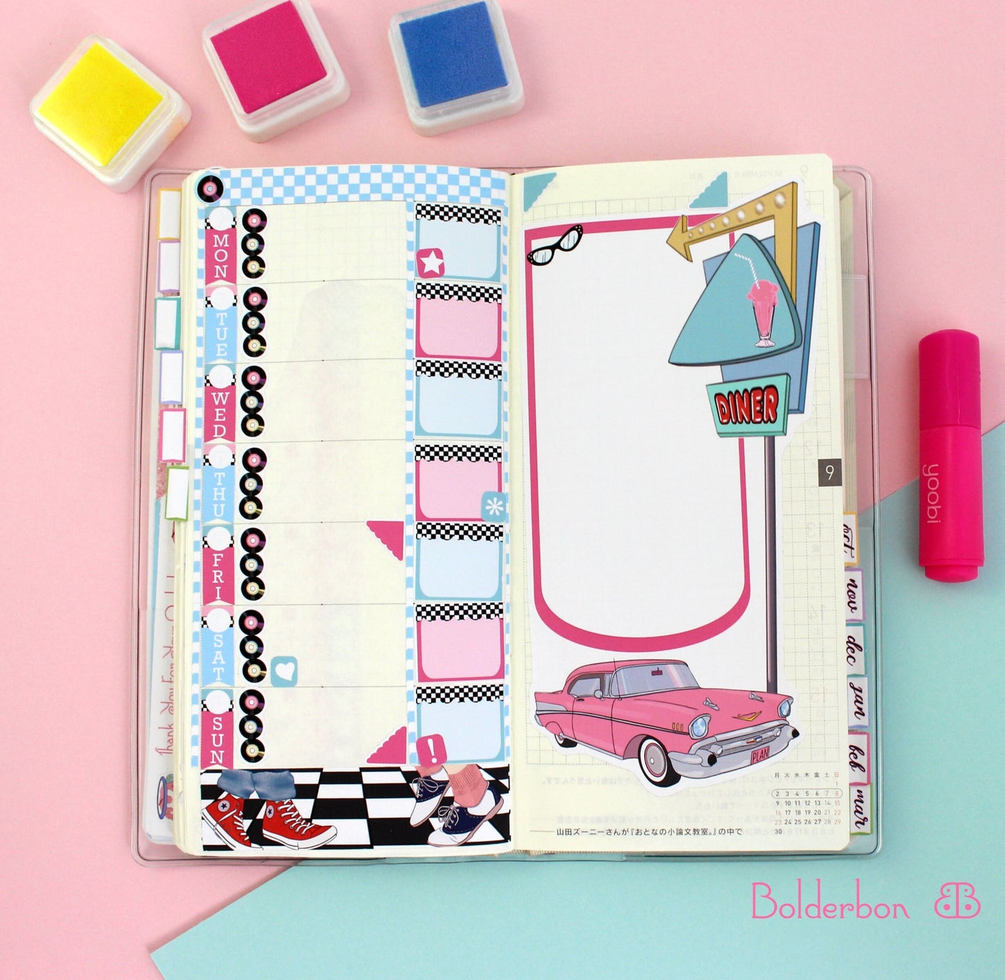 RETRO DINER || Hobonichi Weeks Planner Sticker Kit