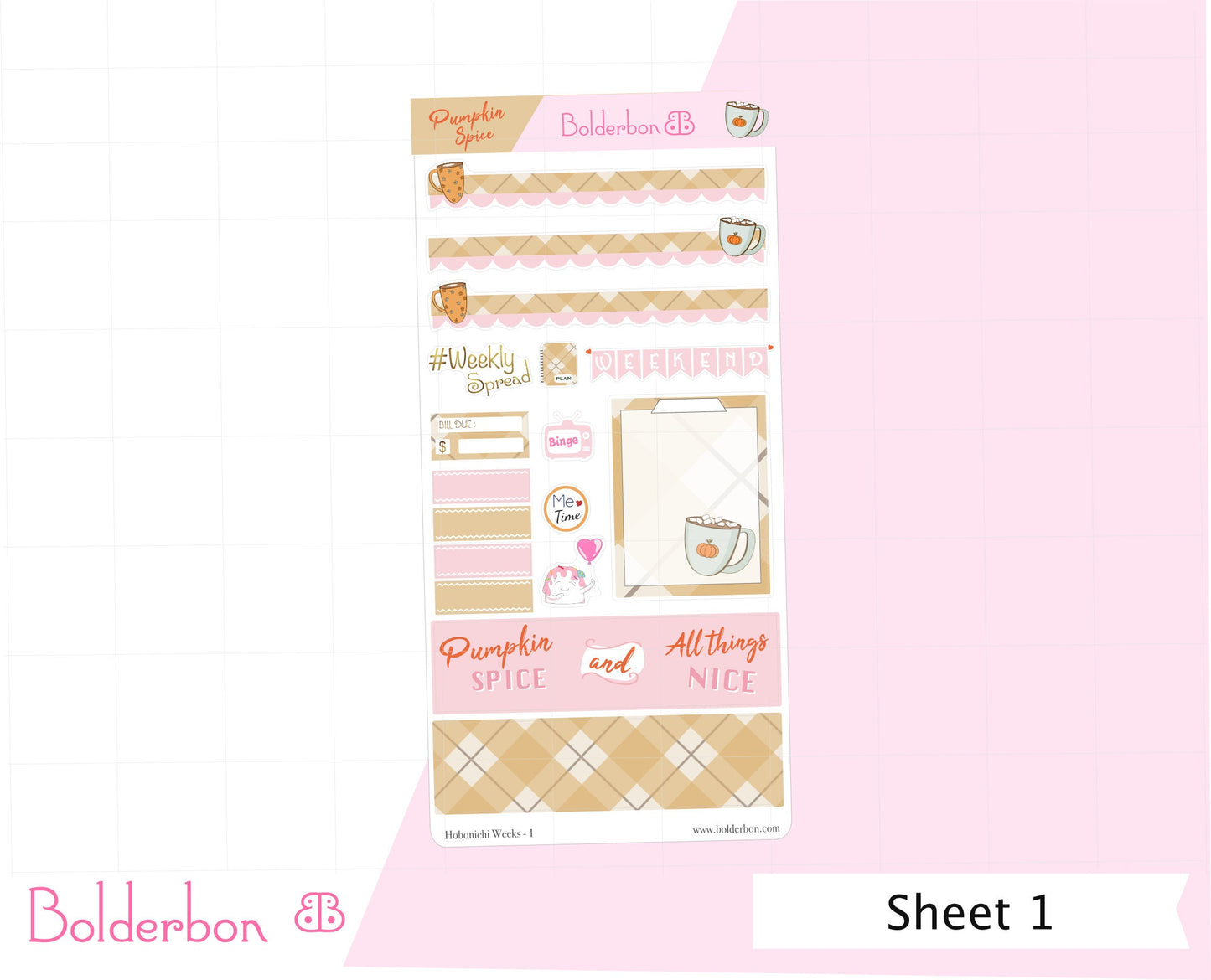 PUMPKIN SPICE || Hobonichi Weeks Planner Sticker Kit