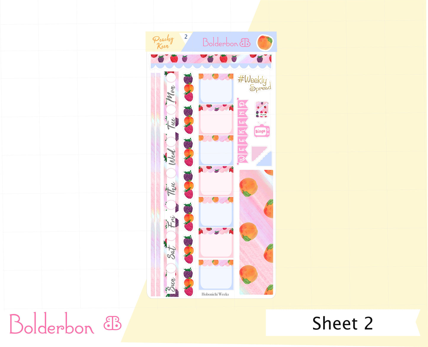 PEACHY KEEN || Hobonichi Weeks Planner Sticker Kit