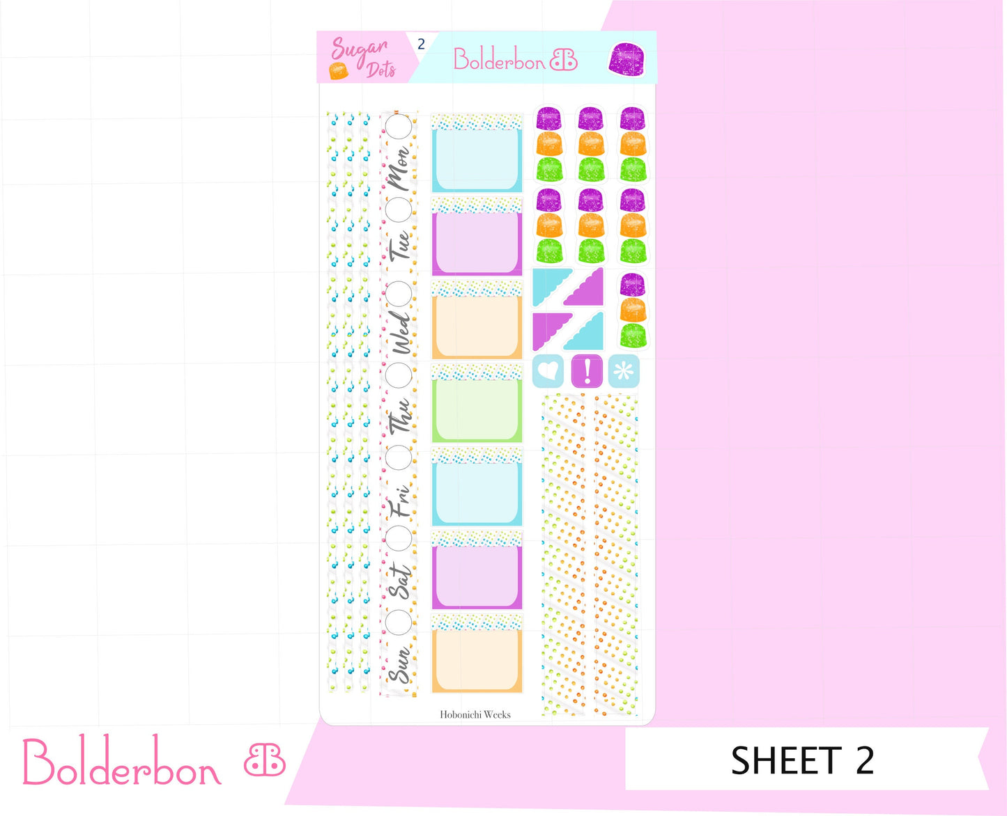SUGAR DOTS || Hobonichi Weeks Planner Sticker Kit