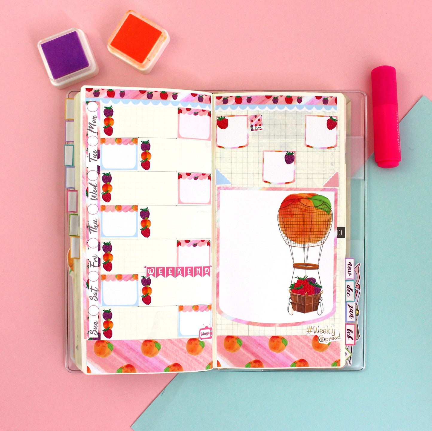 PEACHY KEEN || Hobonichi Weeks Planner Sticker Kit