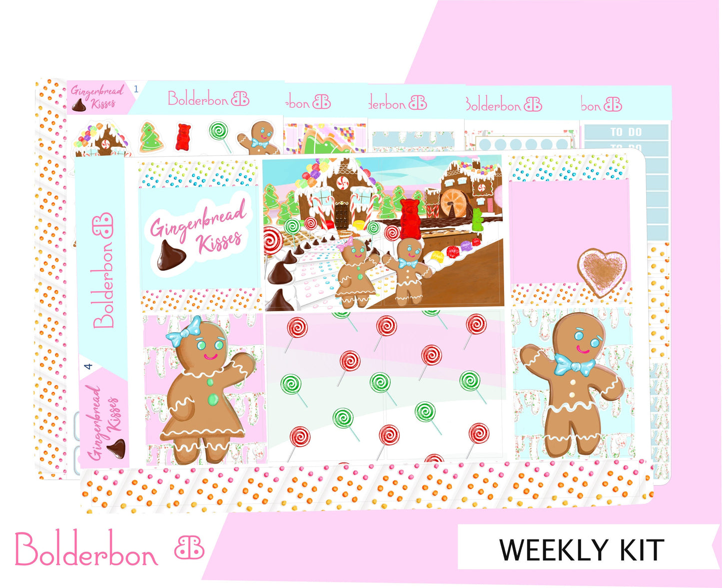 GINGERBREAD KISSES || 7x9 Vertical Planner Sticker Kit