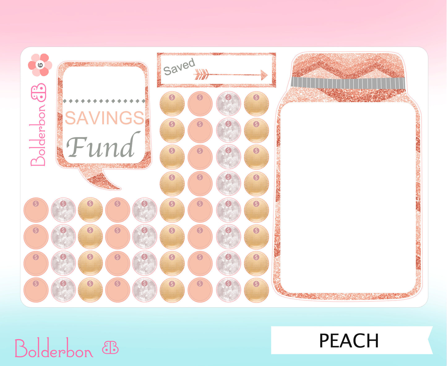 SAVINGS FUND TRACKER || Cute Mason Jar Tracker, Planner stickers