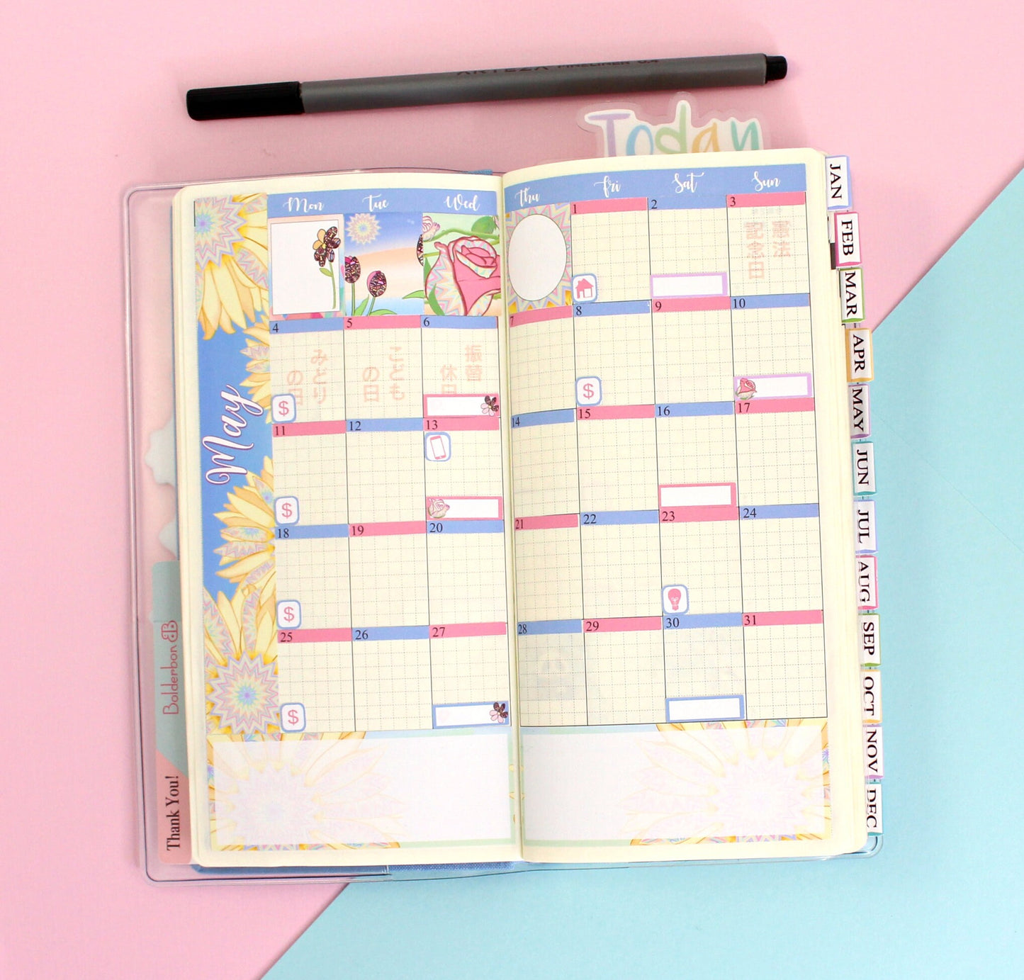 MAY Hobonichi Weeks || Kaleidoscope Sticker Kit Monthly Planner Stickers Personal Size Travelers Notebook At The Movies