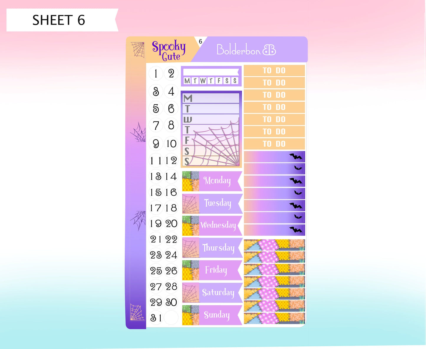 SPOOKY CUTE || 7x9 Vertical Planner Sticker Kit