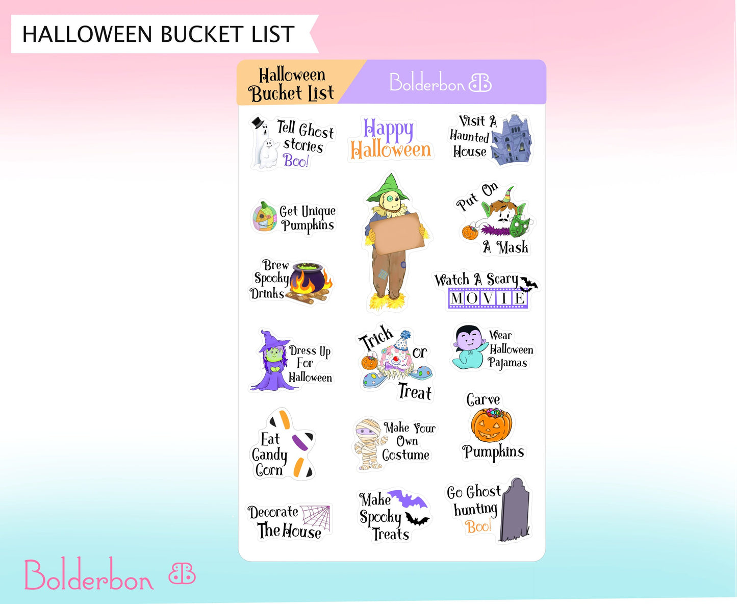 HALLOWEEN BUCKET LIST || Hand Drawn Planner stickers