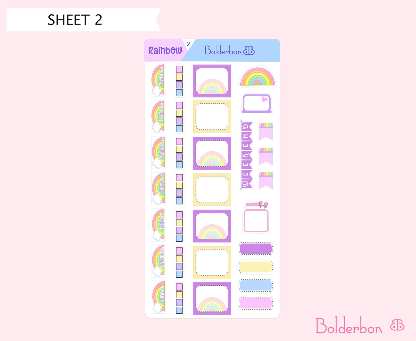 RAINBOW || Hobonichi Weeks Planner Sticker Kit