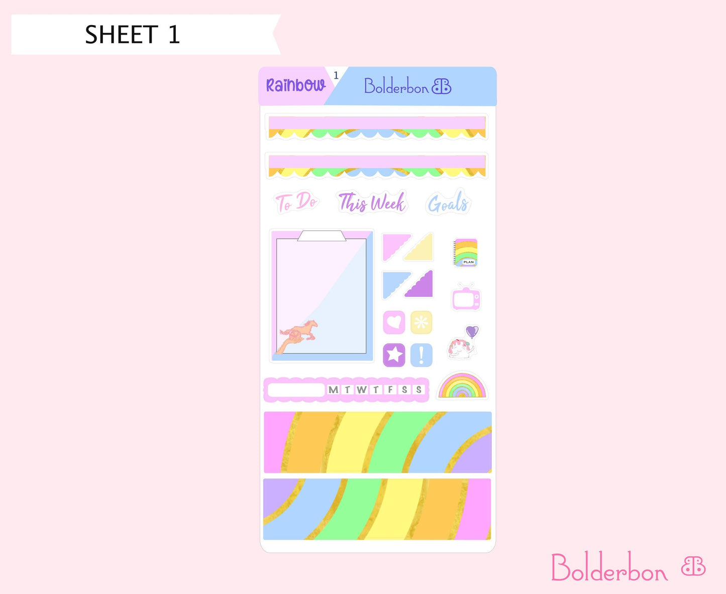 RAINBOW || Hobonichi Weeks Planner Sticker Kit