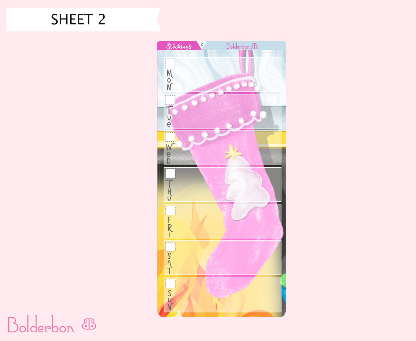 STOCKINGS || Hobonichi Weeks Planner Sticker Kit