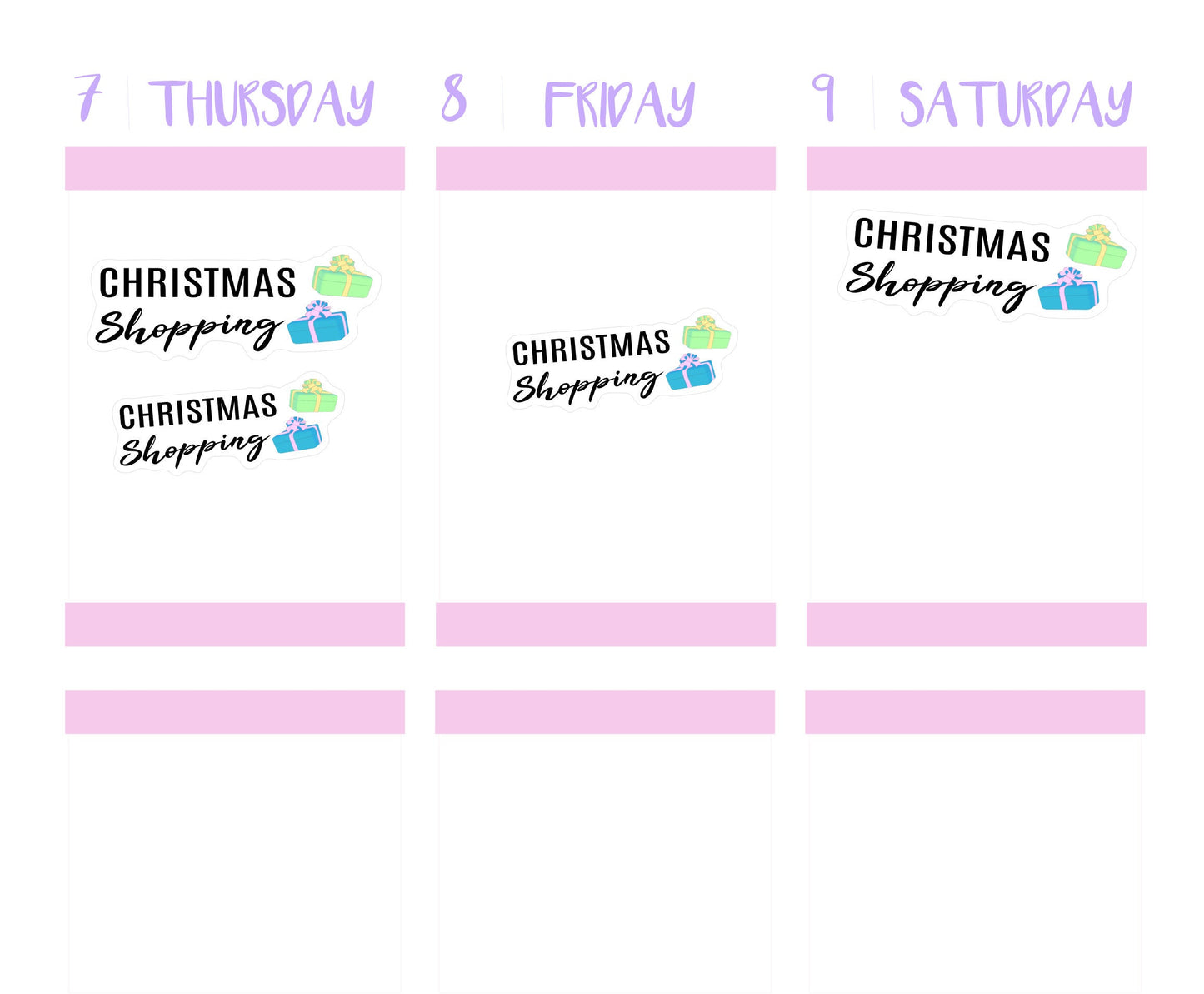 CHRISTMAS SHOPPING | Cute Hand Drawn Christmas Planner Stickers