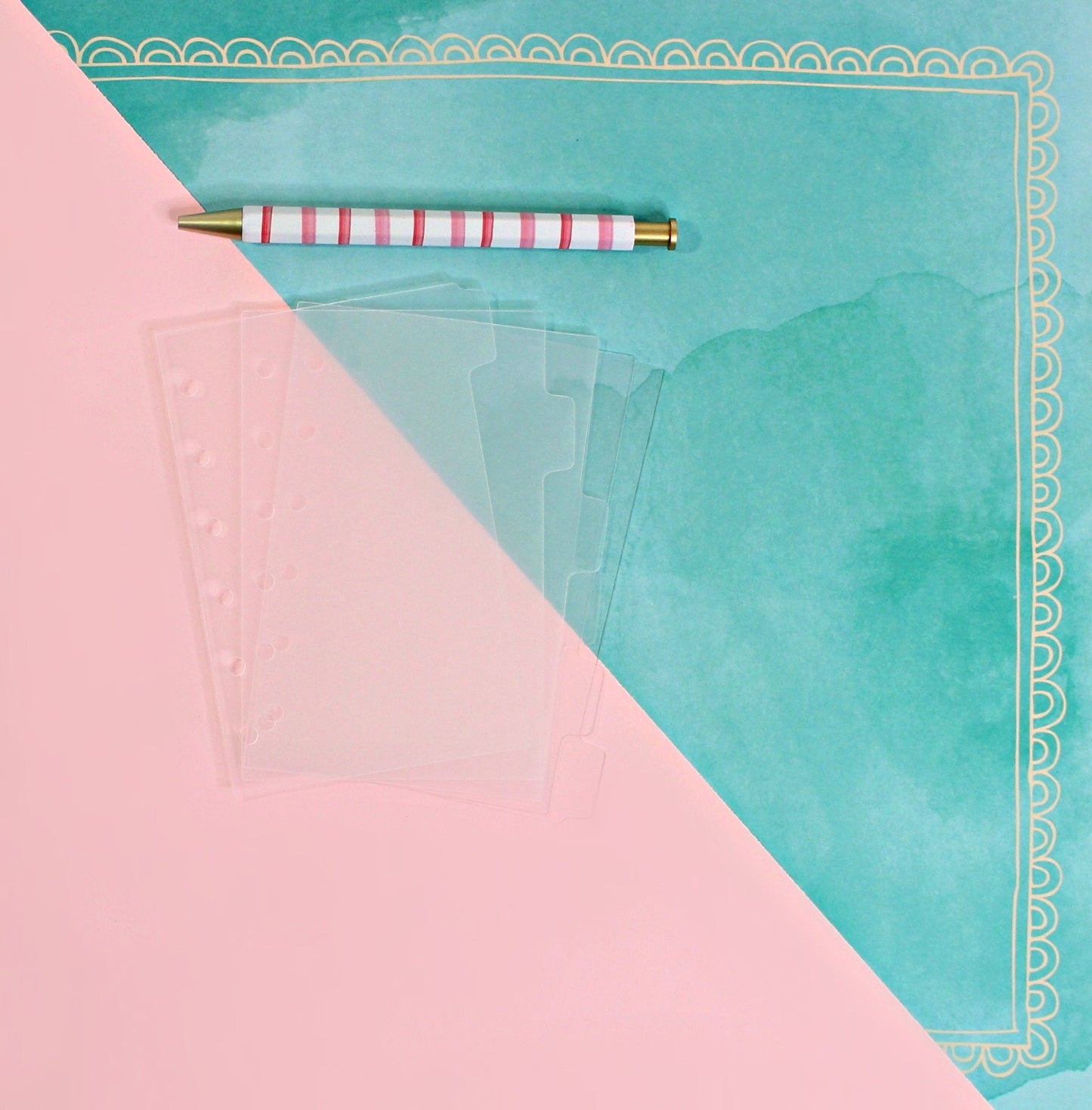 POCKET SIZE Planner Dividers | 6 Side Tabs Clear Frosted Plastic For A7 Ringbound Binders Planners