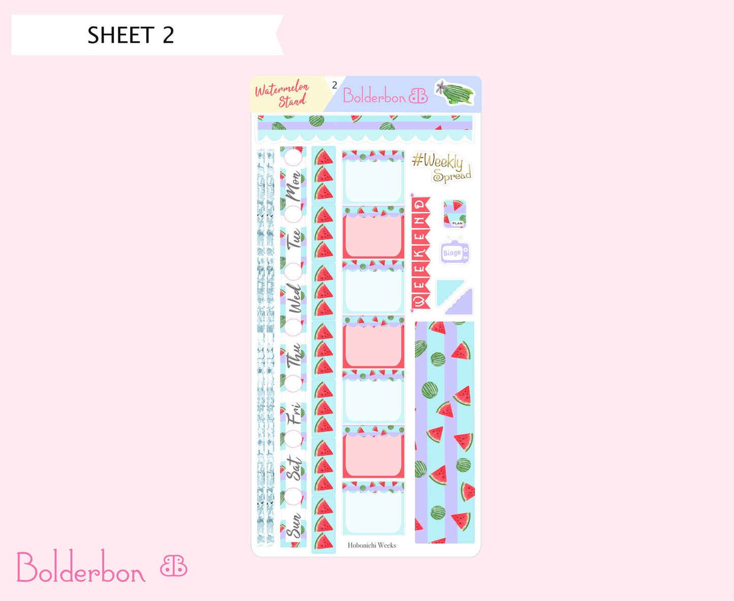 WATERMELON STAND || Hobonichi Weeks Planner Sticker Kit