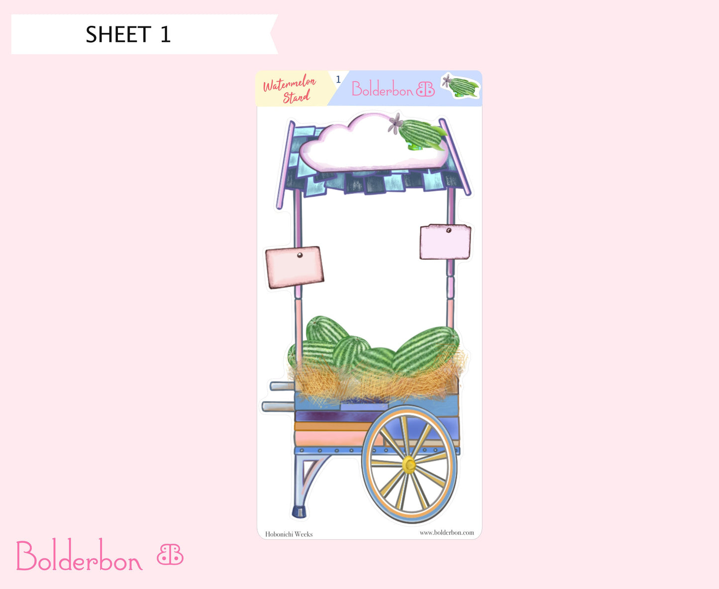 WATERMELON STAND || Hobonichi Weeks Planner Sticker Kit