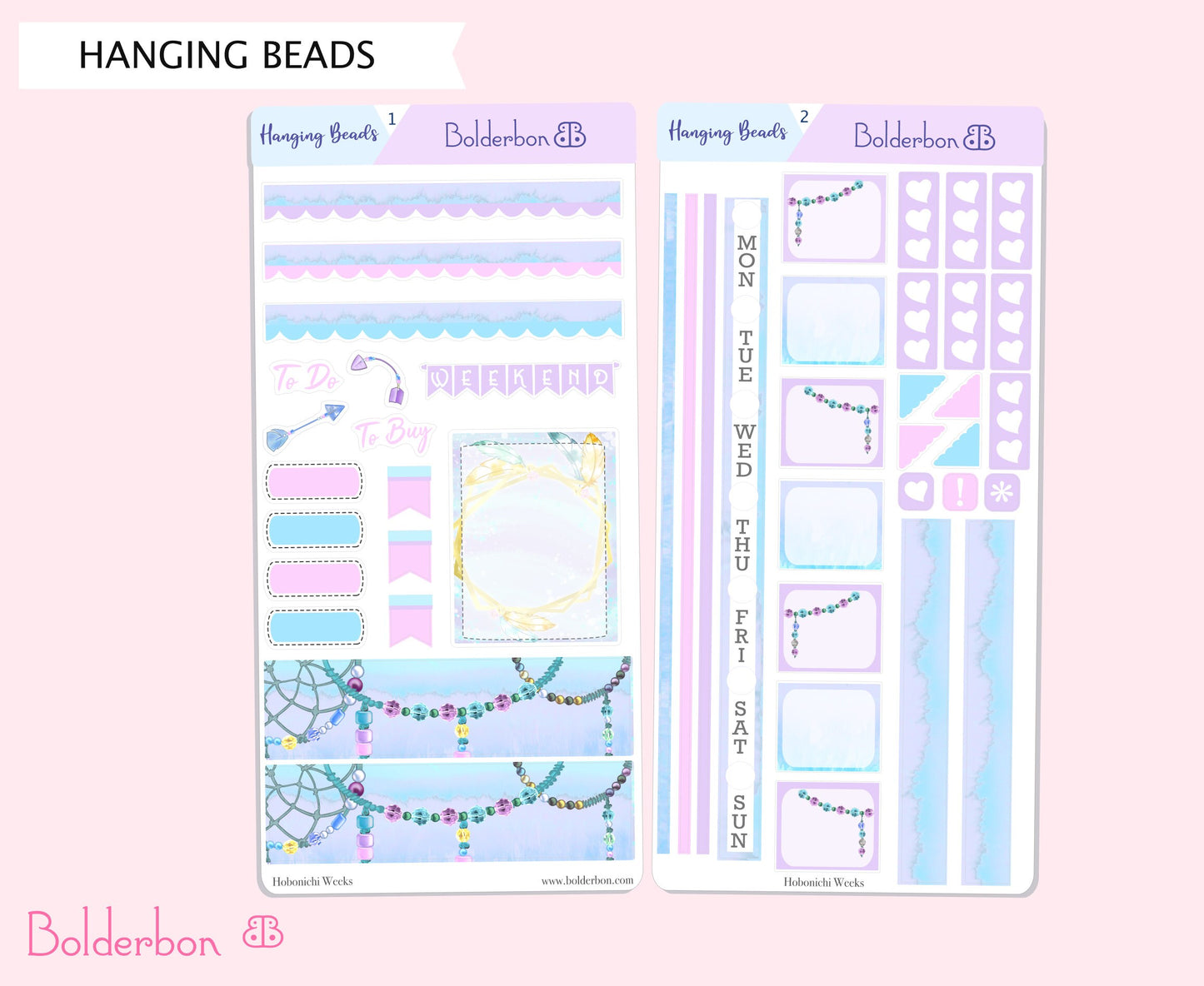 HANGING BEADS || Hobonichi Weeks Planner Sticker Kit