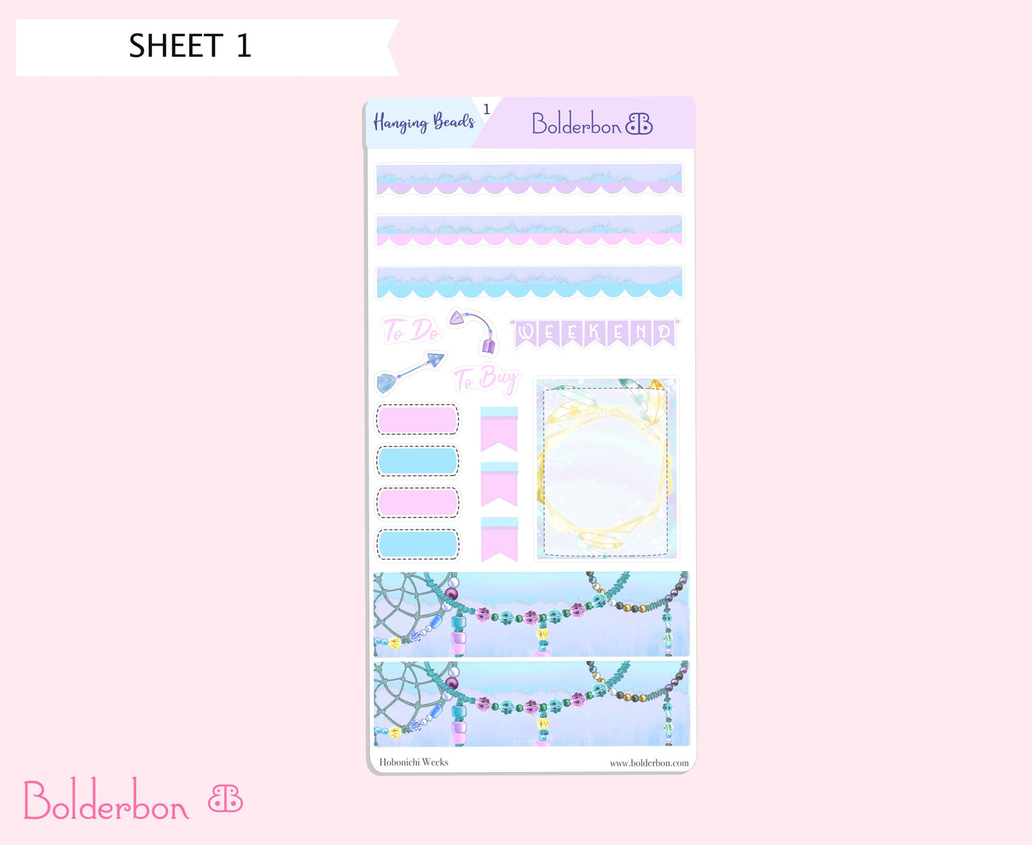 HANGING BEADS || Hobonichi Weeks Planner Sticker Kit