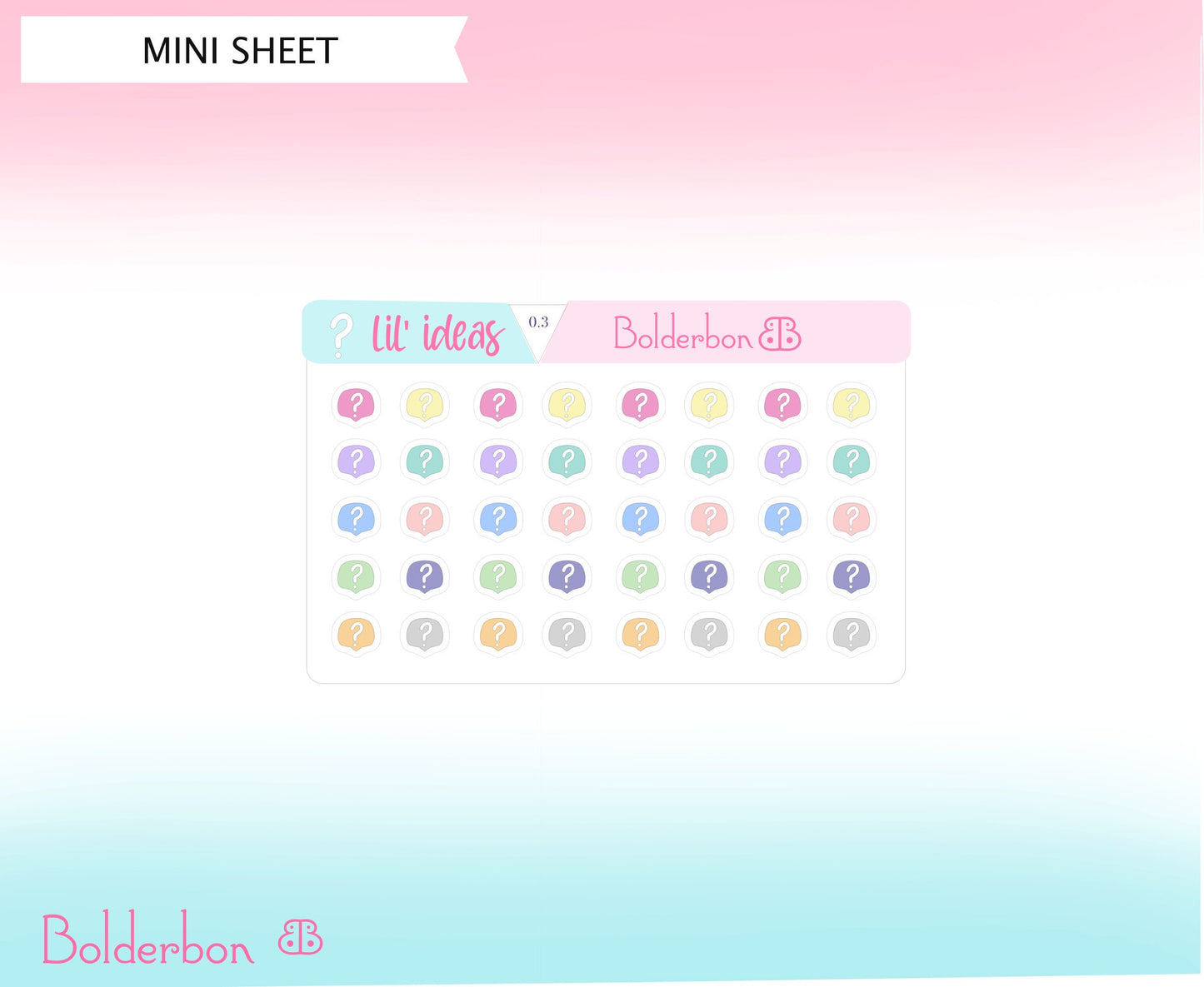 QUESTION MARK ICONS || Functional Planner Stickers