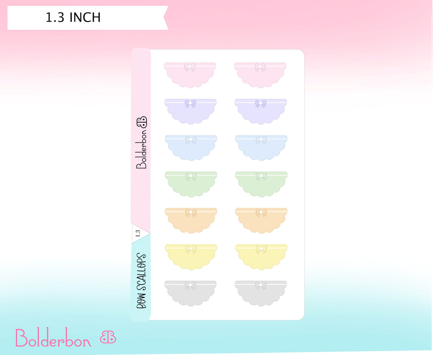 BOW SCALLOP LABELS || Functional Planner Stickers