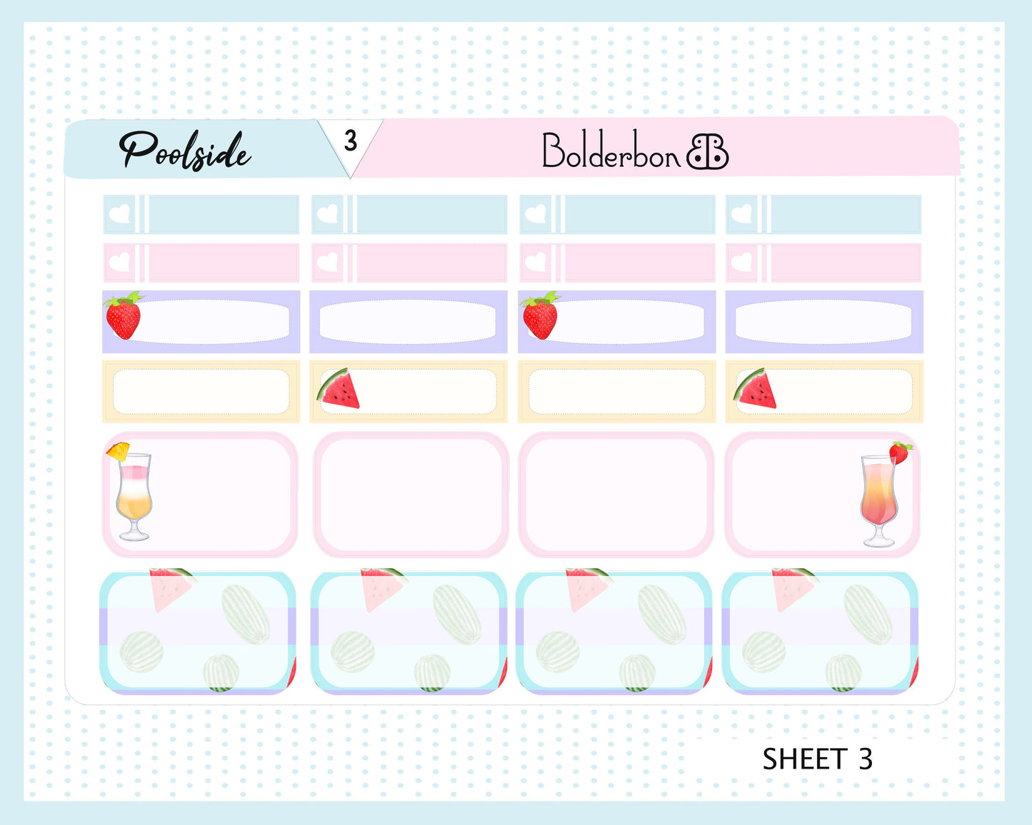 POOLSIDE || 7x9 Vertical Planner Sticker Kit
