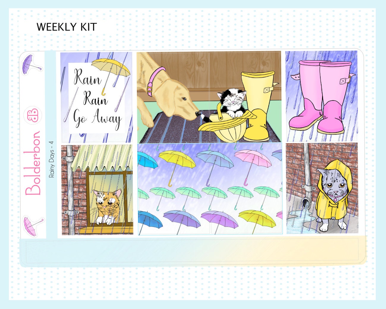 RAINY DAYS || 7x9 Vertical Planner Sticker Kit