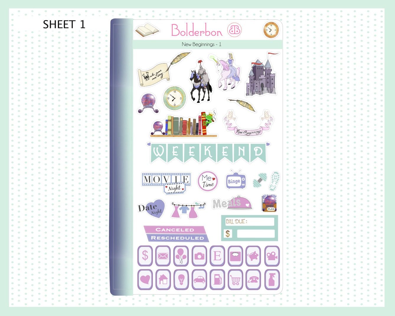 NEW BEGINNINGS || 7x9 Vertical Planner Sticker Kit