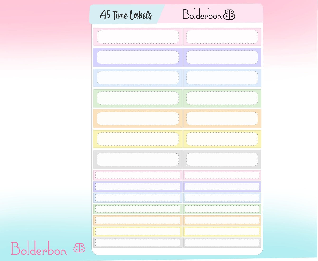 TIME LABEL BOXES || PASTEL A5 Daily Duo Stickers