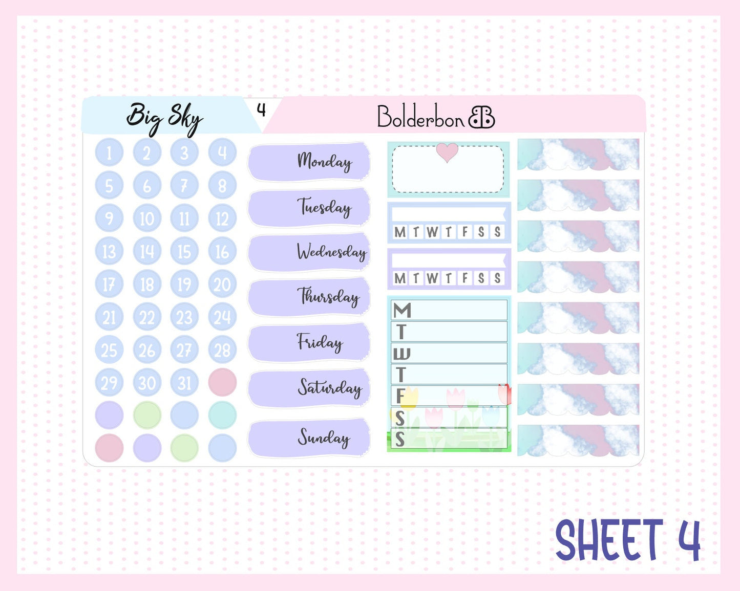 BIG SKY || 7x9 Vertical Planner Sticker Kit