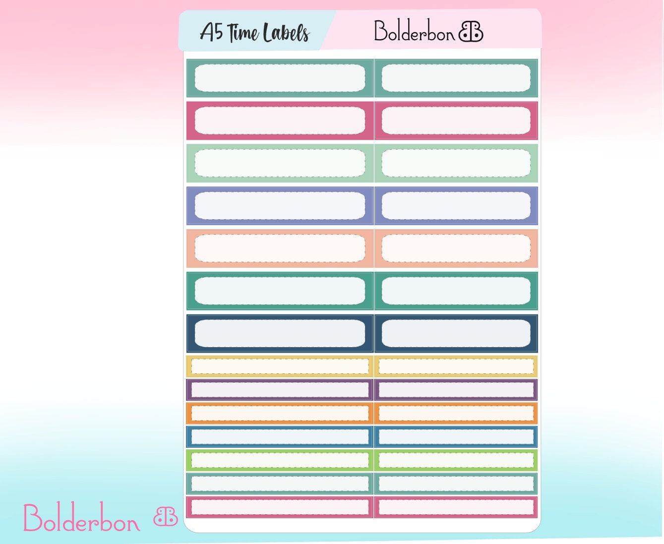 A5 TIME LABELS || BOLD Planner Stickers