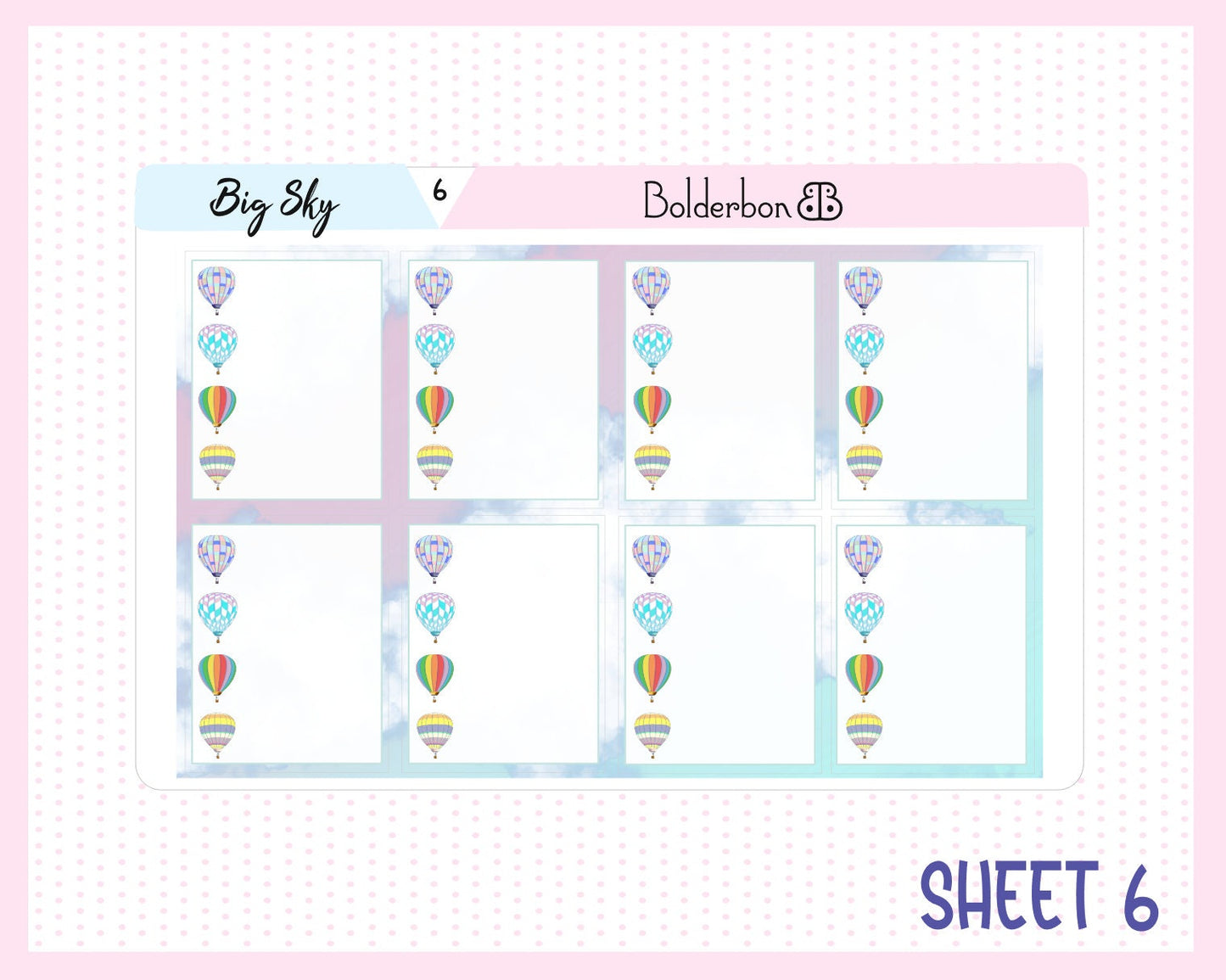 BIG SKY || 7x9 Vertical Planner Sticker Kit