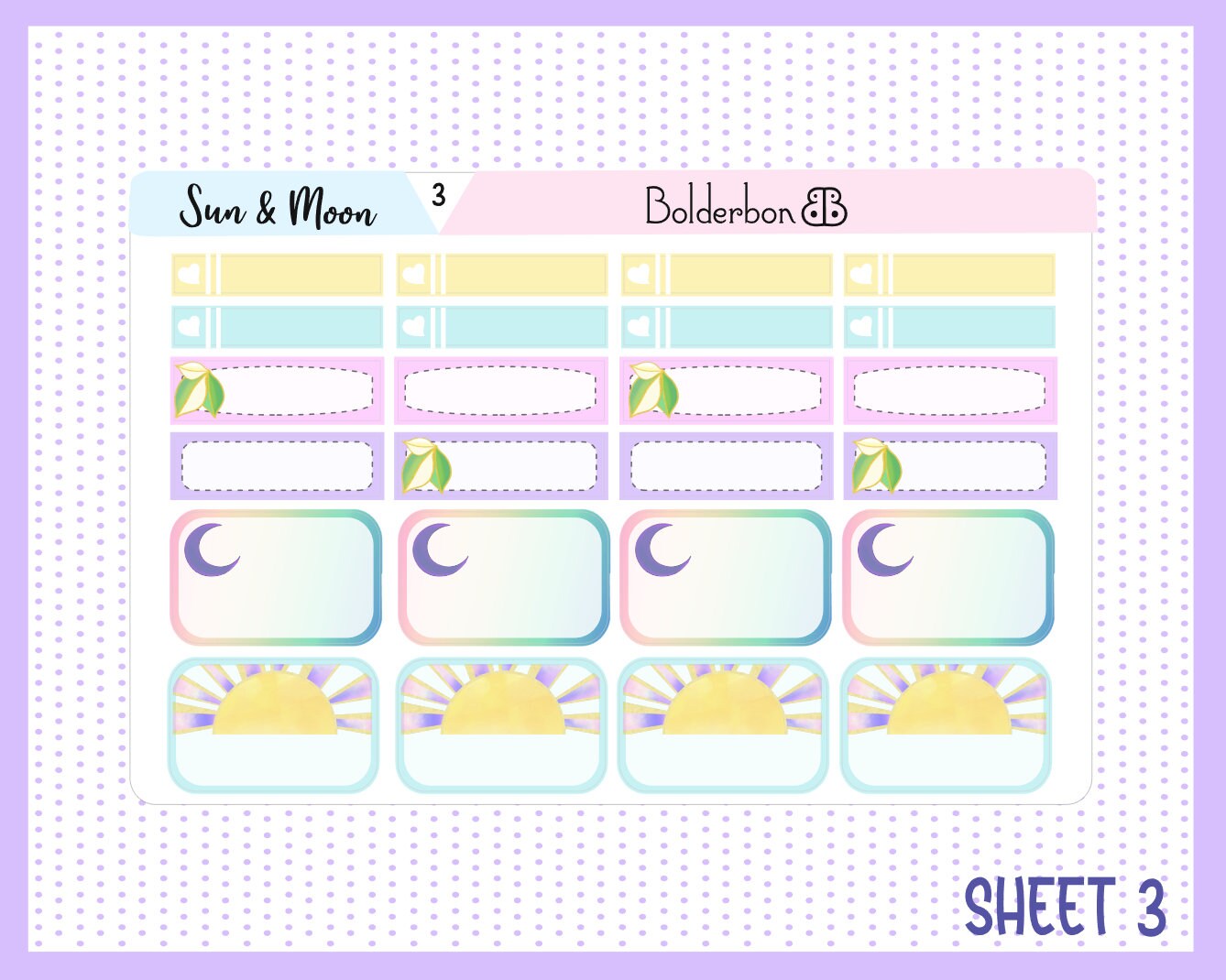 SUN & MOON || 7x9 Vertical Planner Sticker Kit