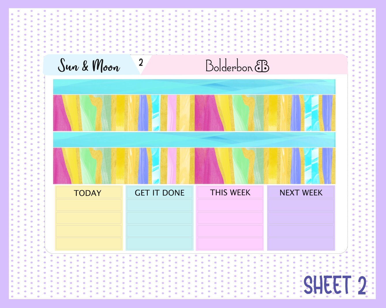 SUN & MOON || 7x9 Vertical Planner Sticker Kit