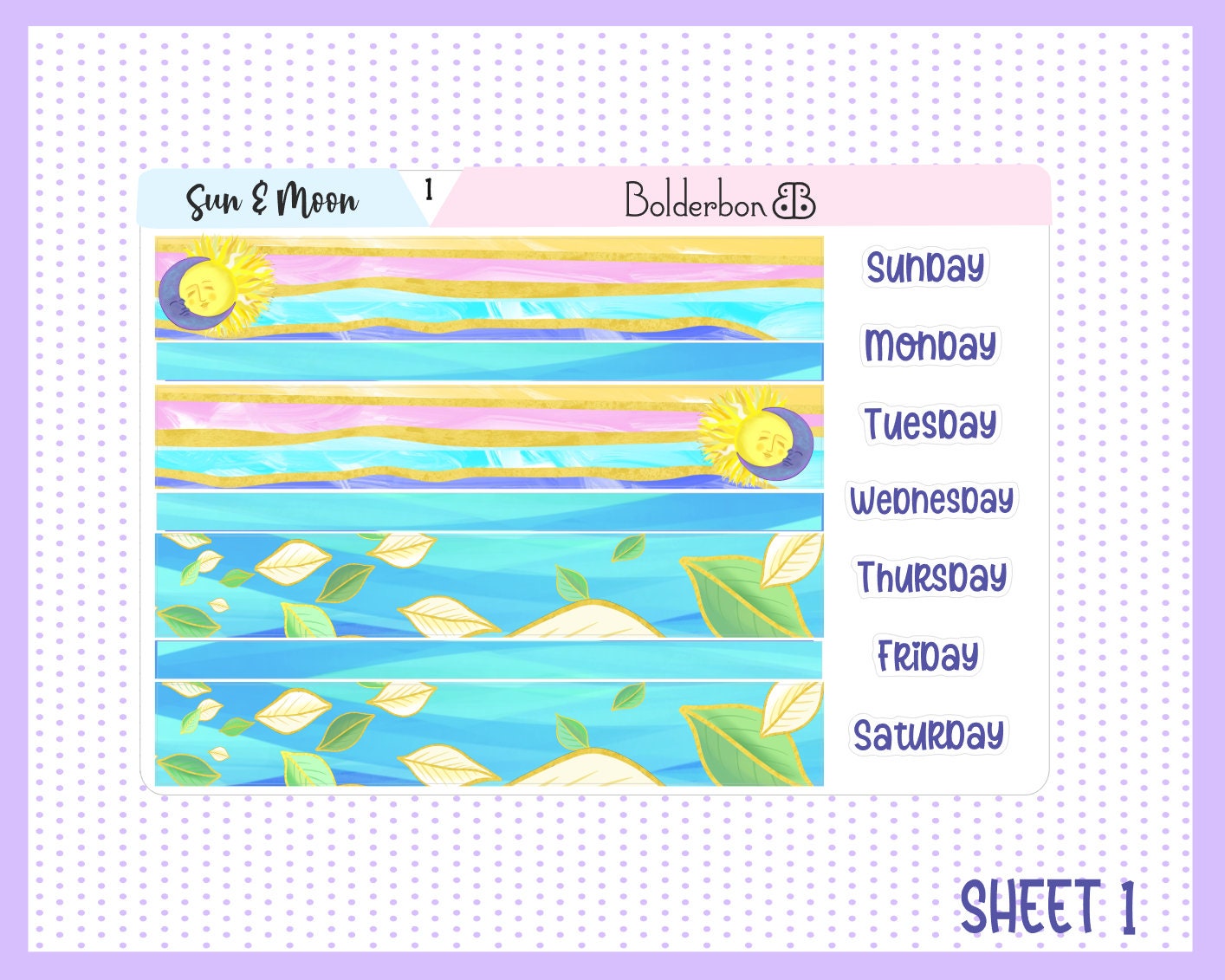 SUN & MOON || A5 Daily Duo Planner Sticker Kit