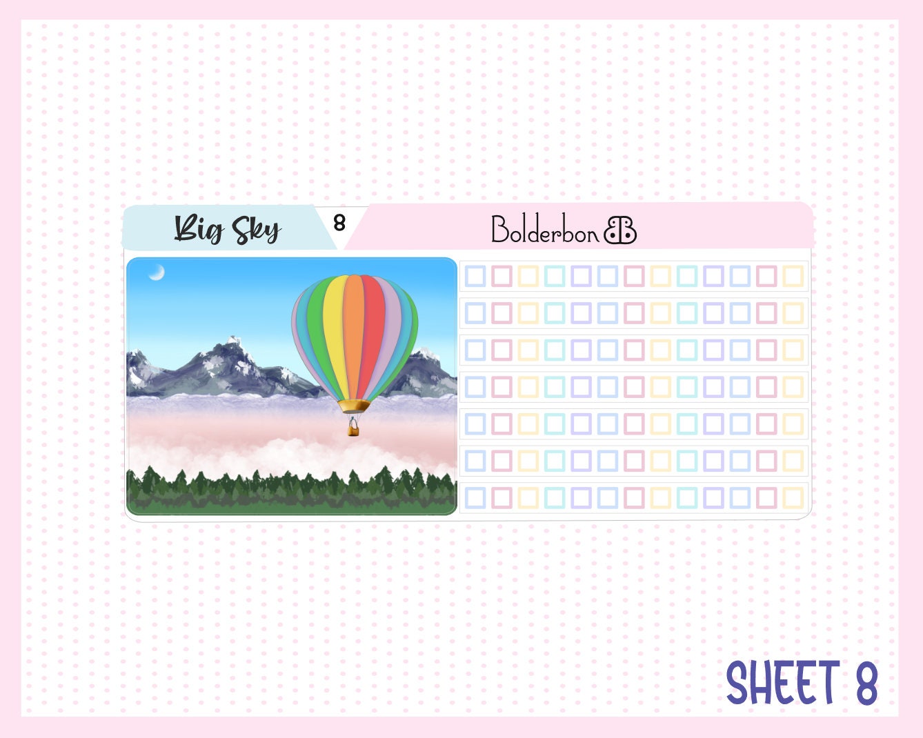 BIG SKY "7x9 Daily Duo" || Weekly Planner Sticker Kit for Erin Condren