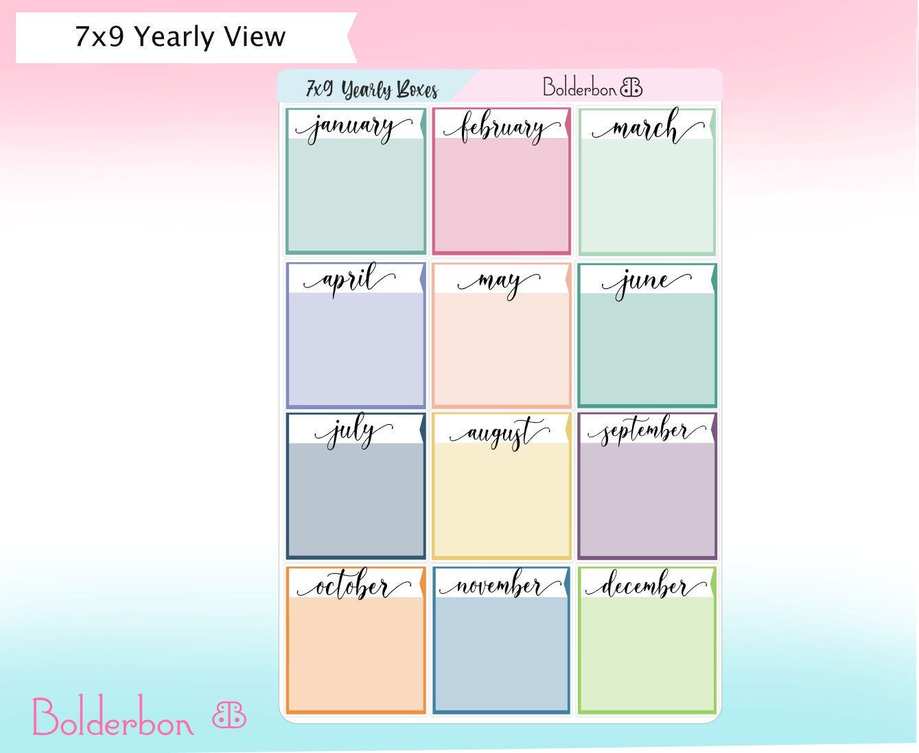 YEARLY VIEW || Boxes for EC 7x9 Planners