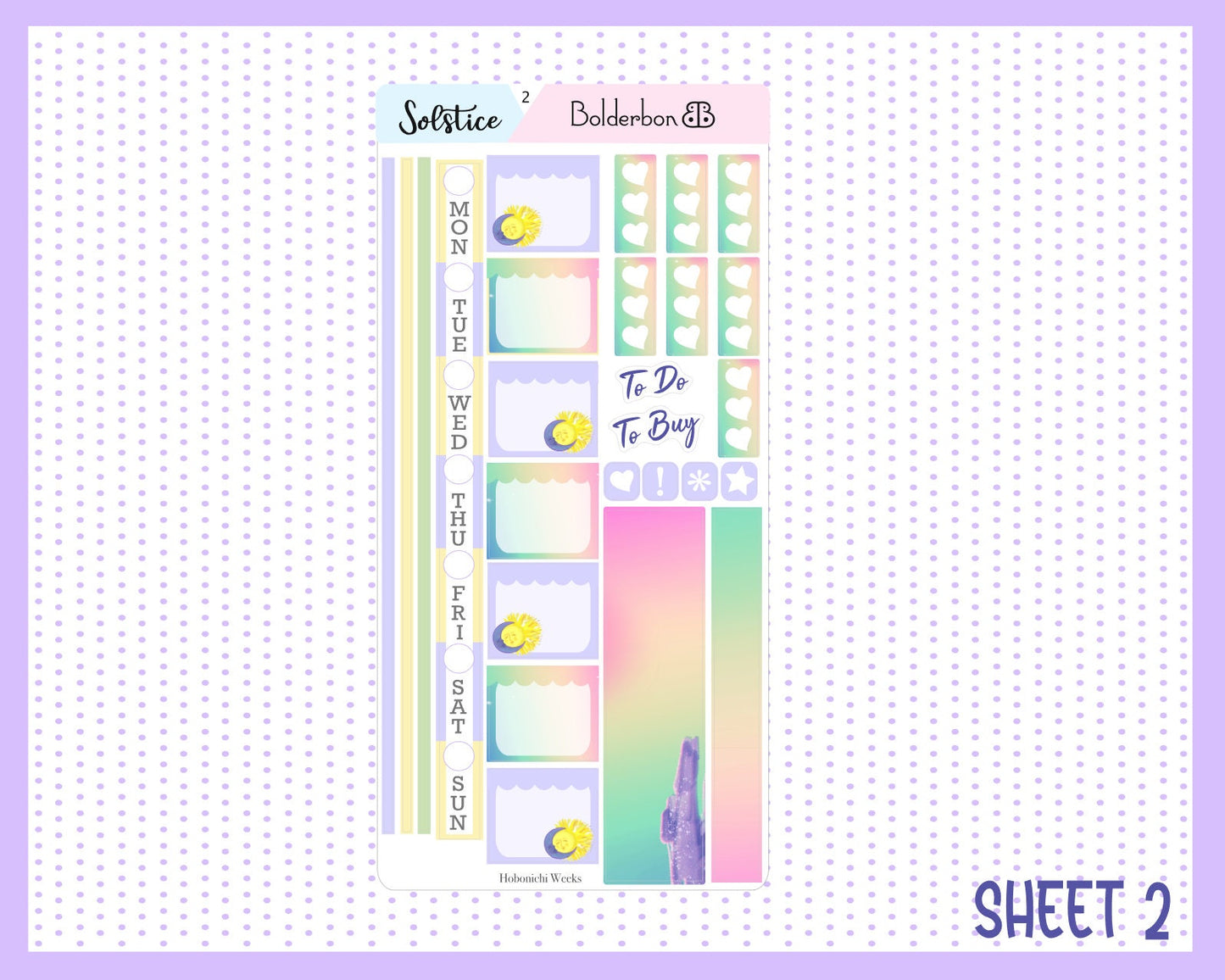 SOLSTICE || Hobonichi Weeks Planner Sticker Kit