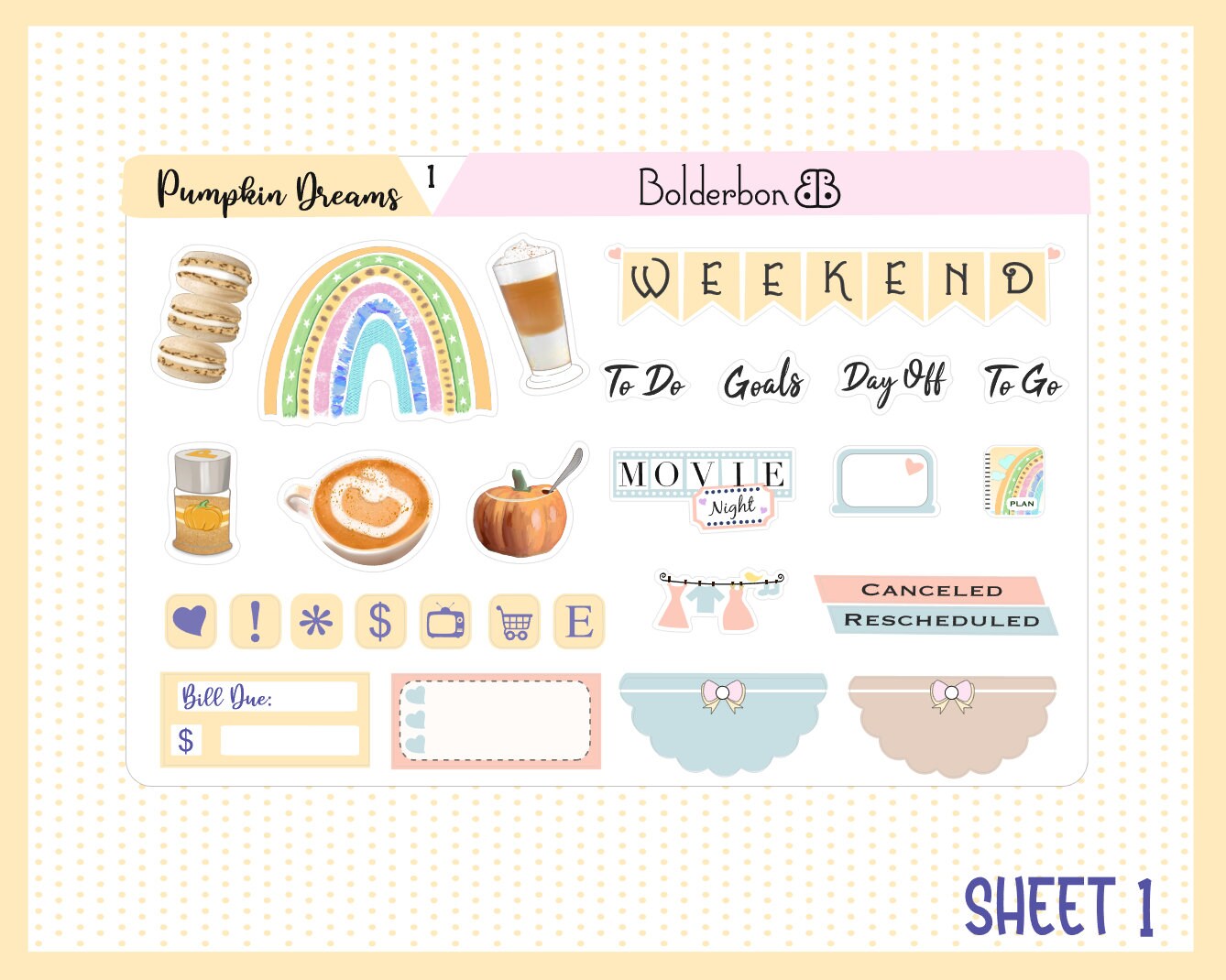 PUMPKIN DREAMS || 7x9 Vertical Planner Sticker Kit
