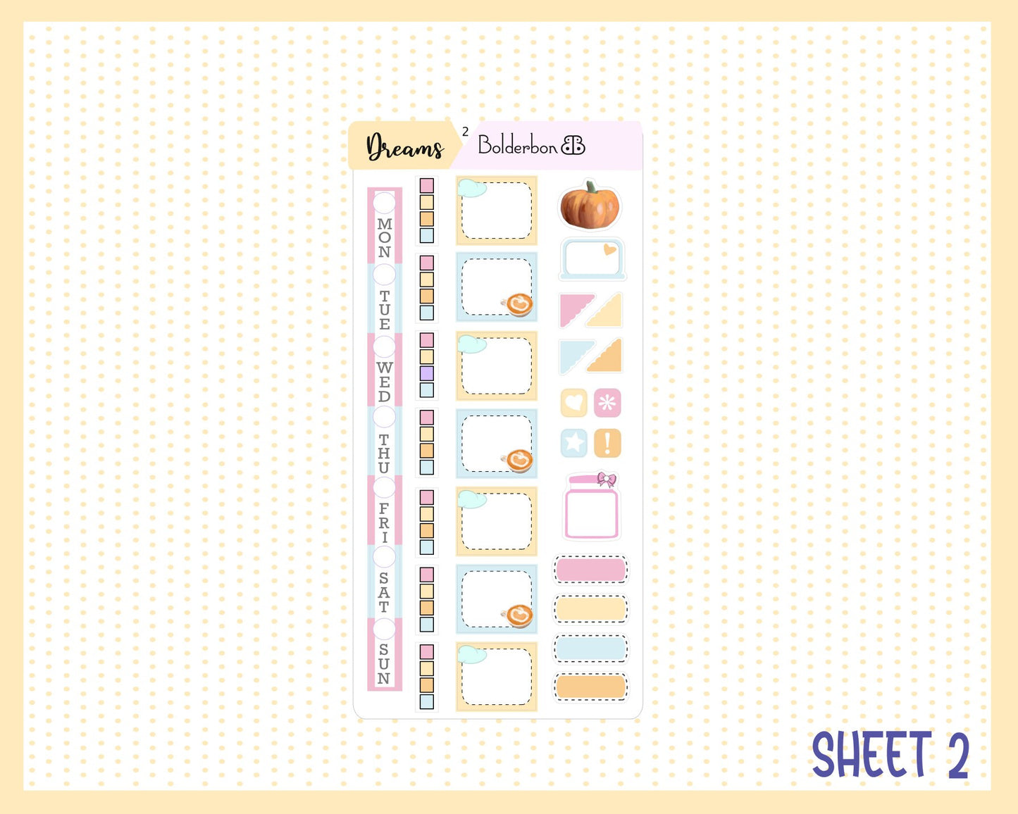 PUMPKIN DREAMS Hobonichi Weeks || Weekly Planner Sticker Kit
