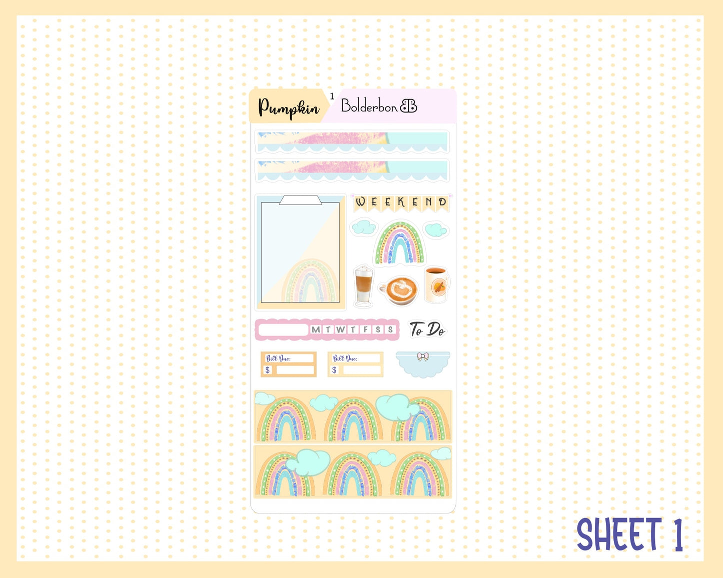 PUMPKIN DREAMS Hobonichi Weeks || Weekly Planner Sticker Kit