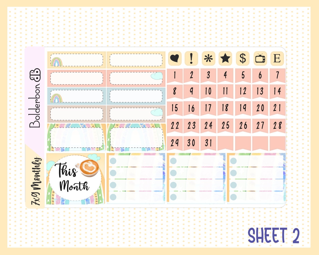 OCTOBER 7x9 Monthly Sticker Kit