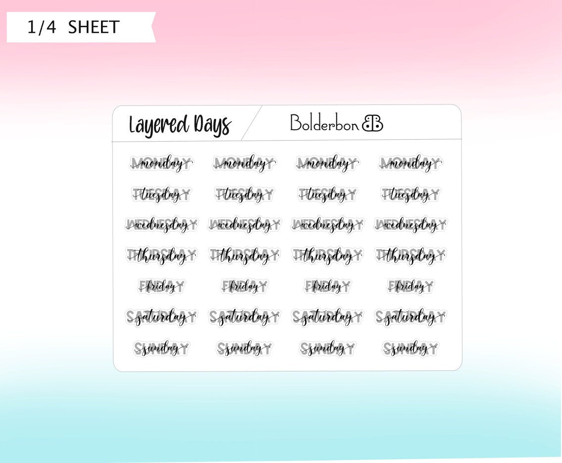 LAYERED DAYS Neutral || Script Planner Stickers