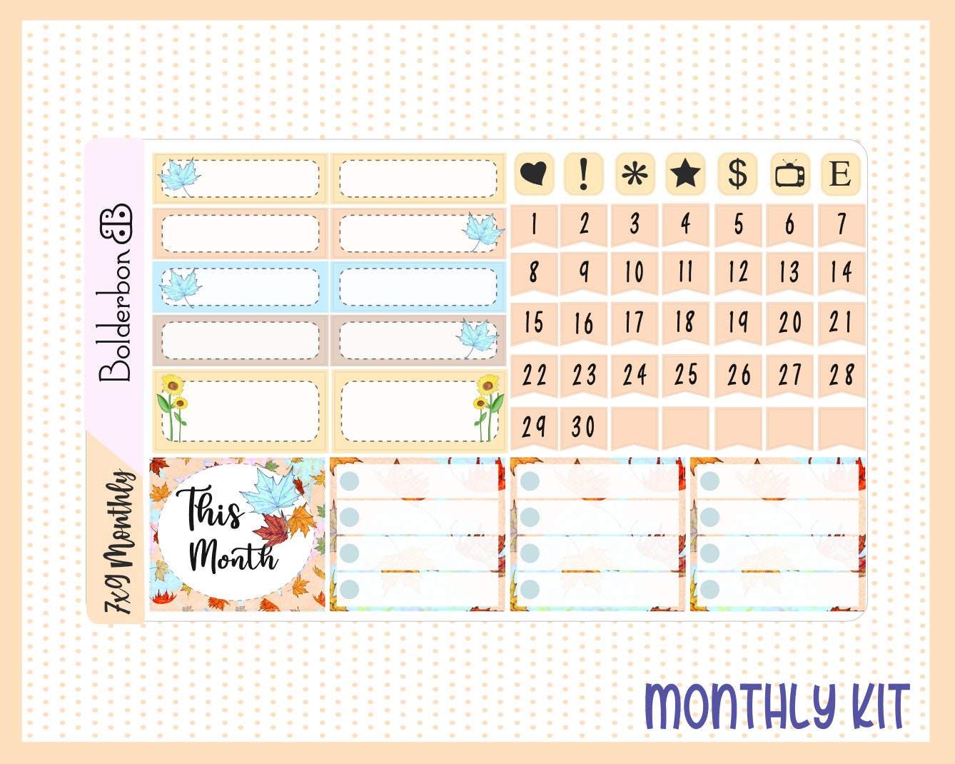 NOVEMBER 7x9 Monthly Sticker Kit